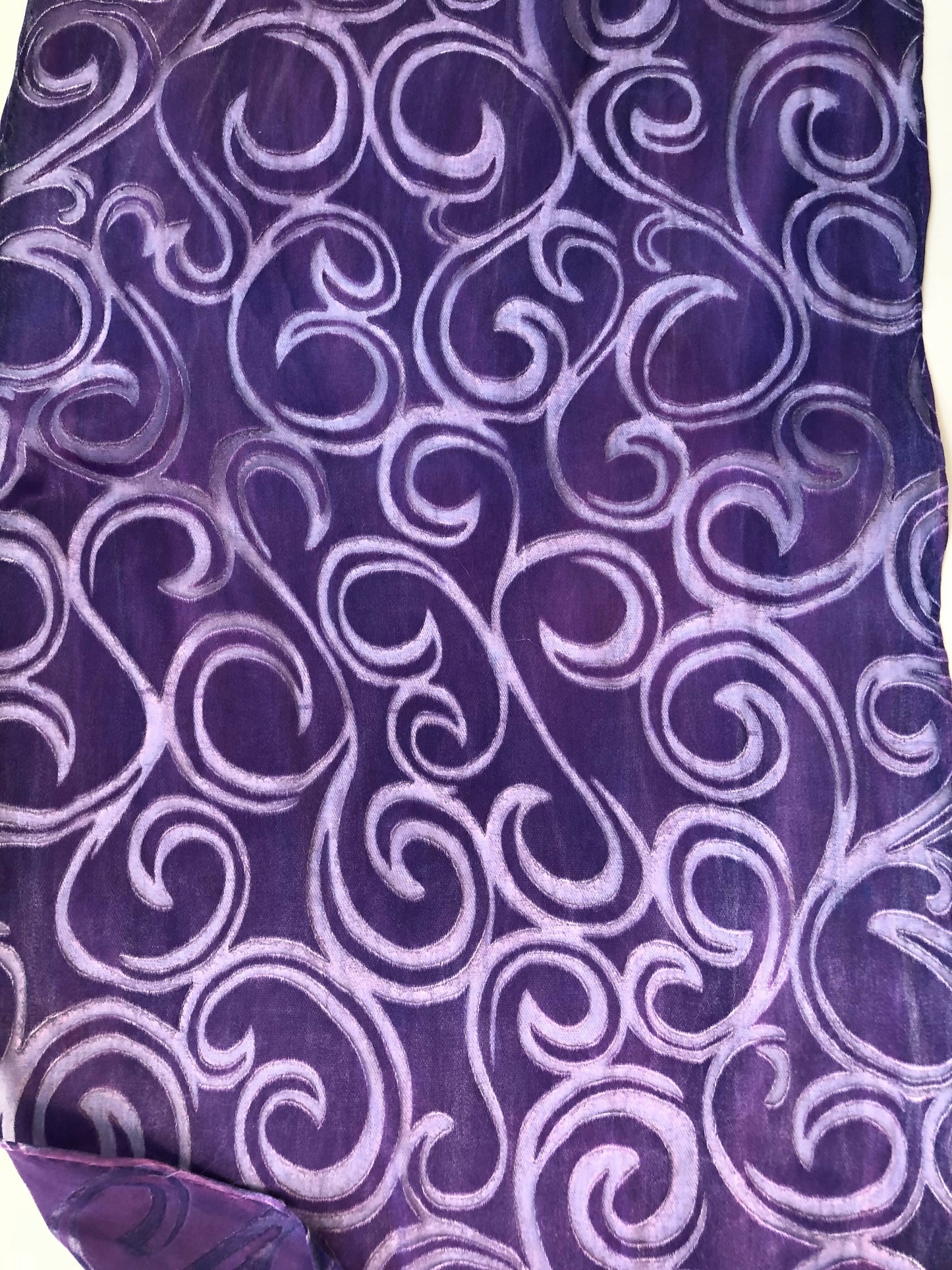 Devore Scarf: Purple Swirl