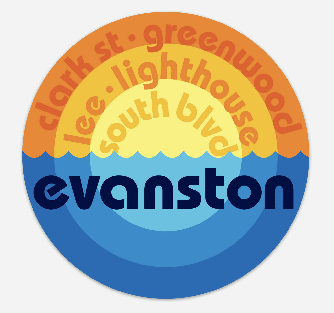 Evanston Beaches Removable Bumper Sticker