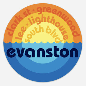 Evanston Beaches Removable Bumper Sticker