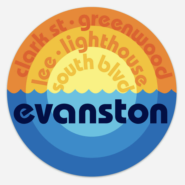 Evanston Beaches Removable Bumper Sticker