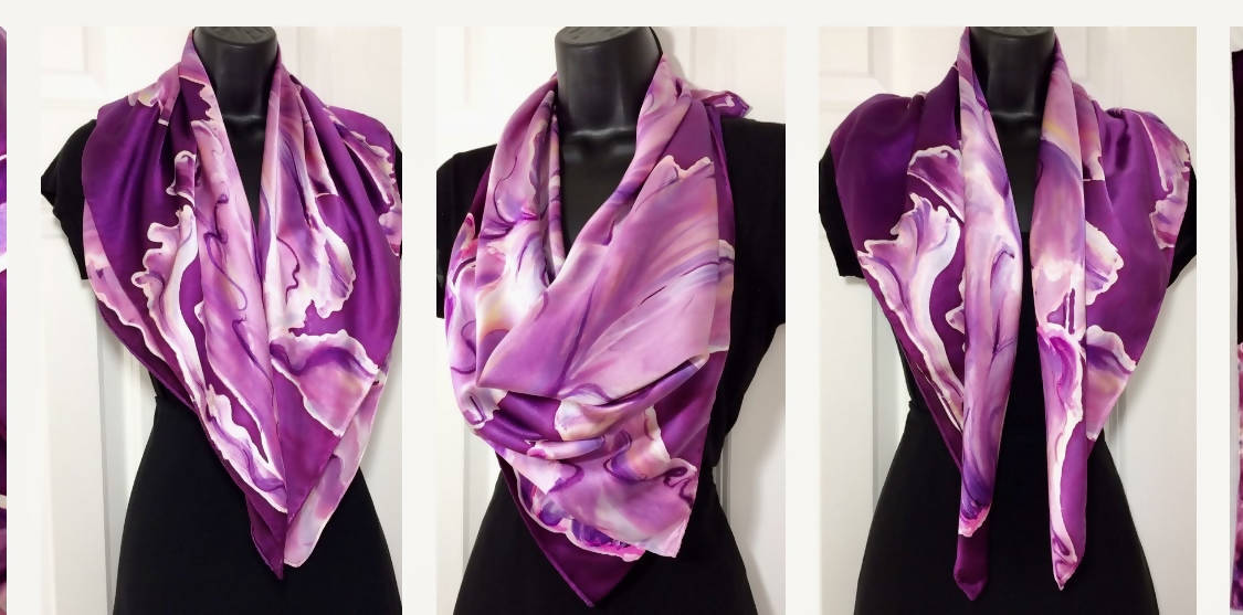 Pink Magenta Abstract Square Scarf