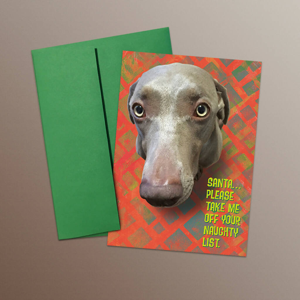 Christmas Cards, Naughty Weimaraner