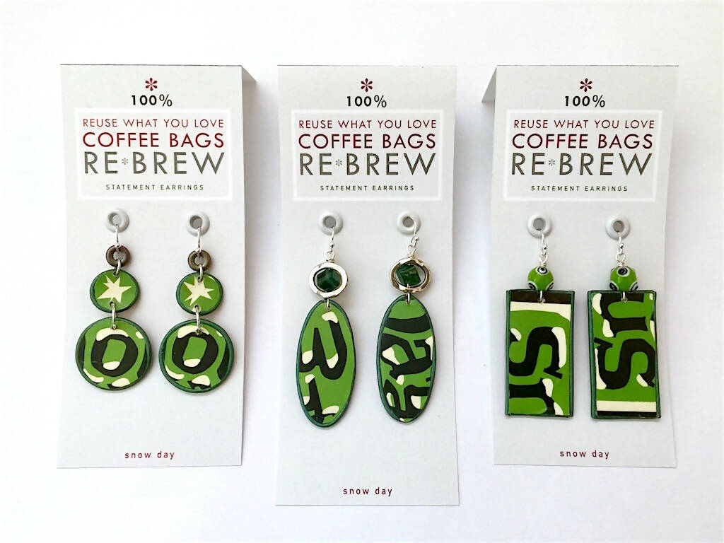 Re*Brew Statement Earrings / Snow Day Dangle