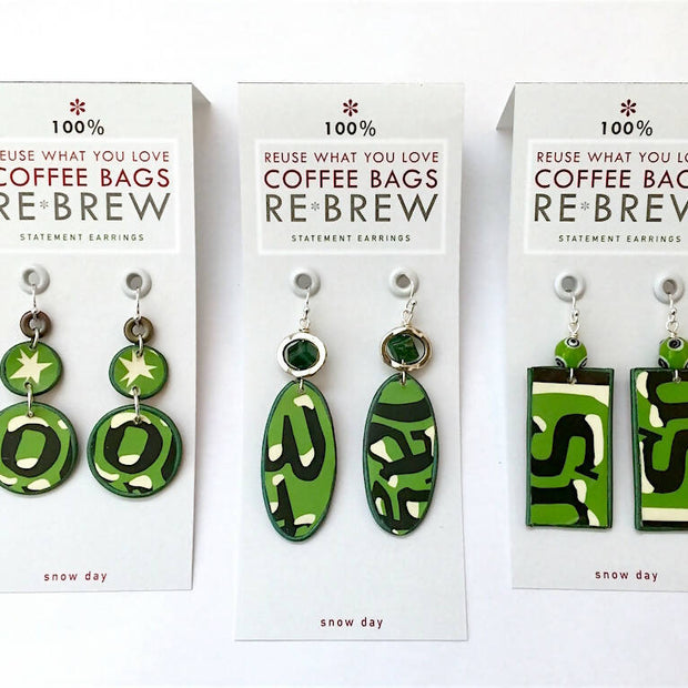 Re*Brew Statement Earrings / Snow Day Dangle