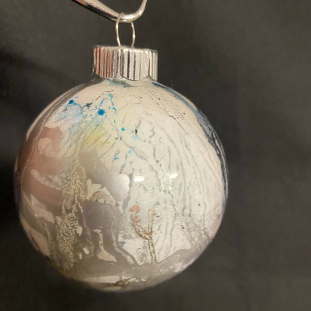 Christmas Ornament Hand Painted Margnificent Moon Glass Round Orb