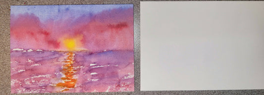 3.5x5 Secret Sunset Printed Watercolor Card