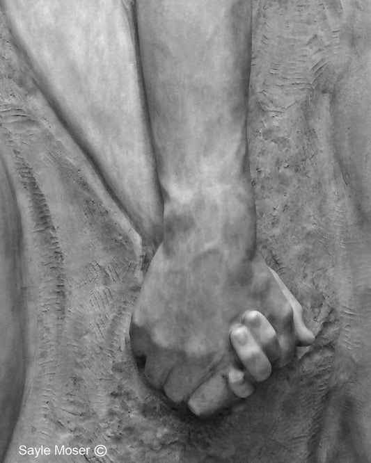 Holding Hands Stone Statue Fine Art Photograph