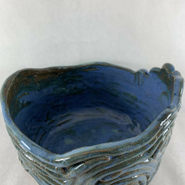 Ceramic Coil Pot in Blue Green