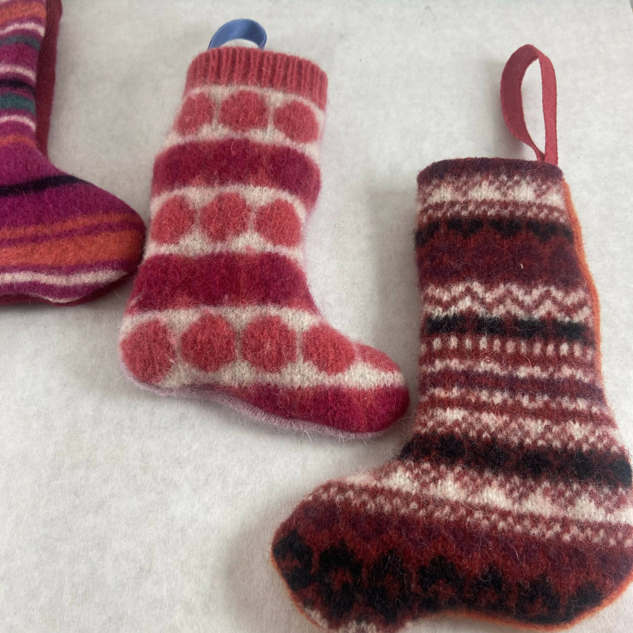 Mini Stocking Boot Repurposed Sweater Felted Wool