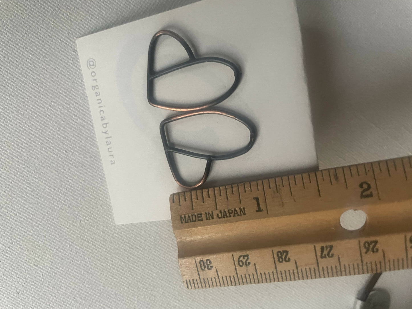 Copper heart earrings