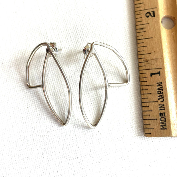 SS leaf or heart earrings