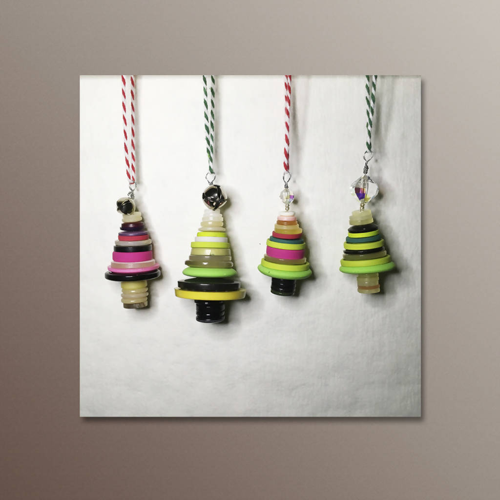 Christmas Tree Button Ornaments