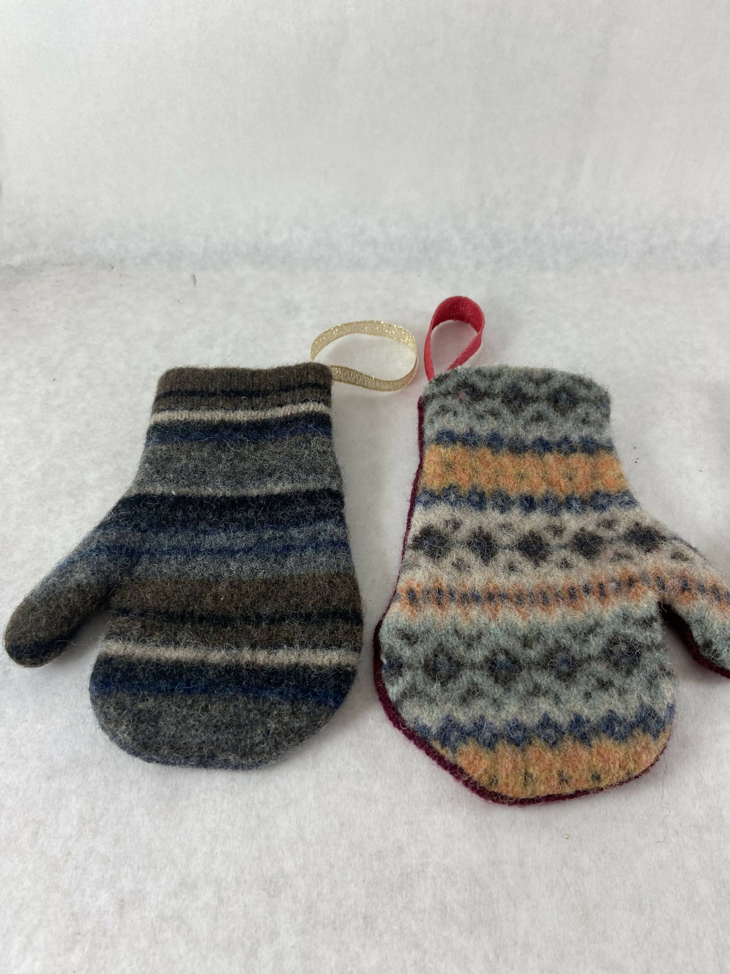 Mini Mitten Stocking Repurposed Sweater Felted Wool