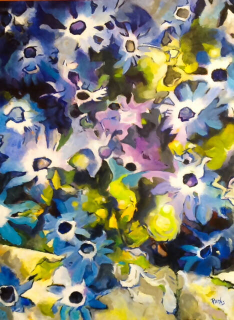 "Sandy's Blue Flowers"