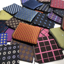 Coin purse - zippered - mens tie silk and men's suiting fabric