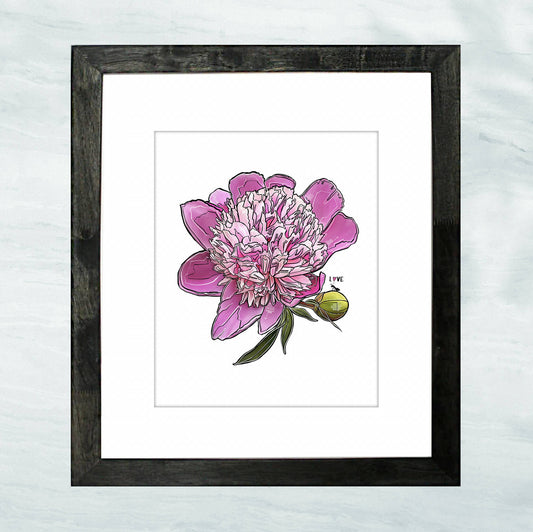 "Admiration" Lustre Print with Linen Texture, Framed