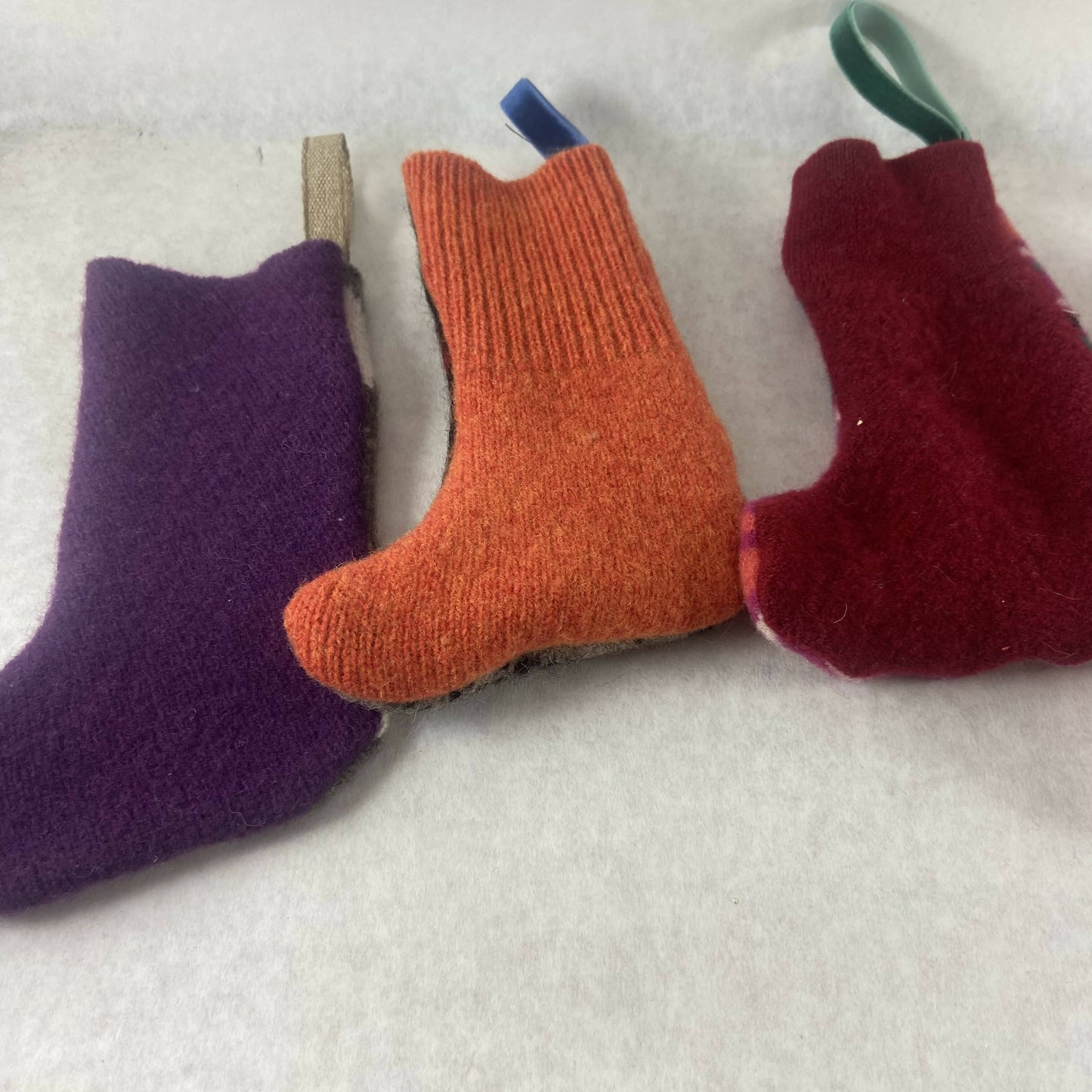 Mini Stocking Boot Repurposed Sweater Felted Wool