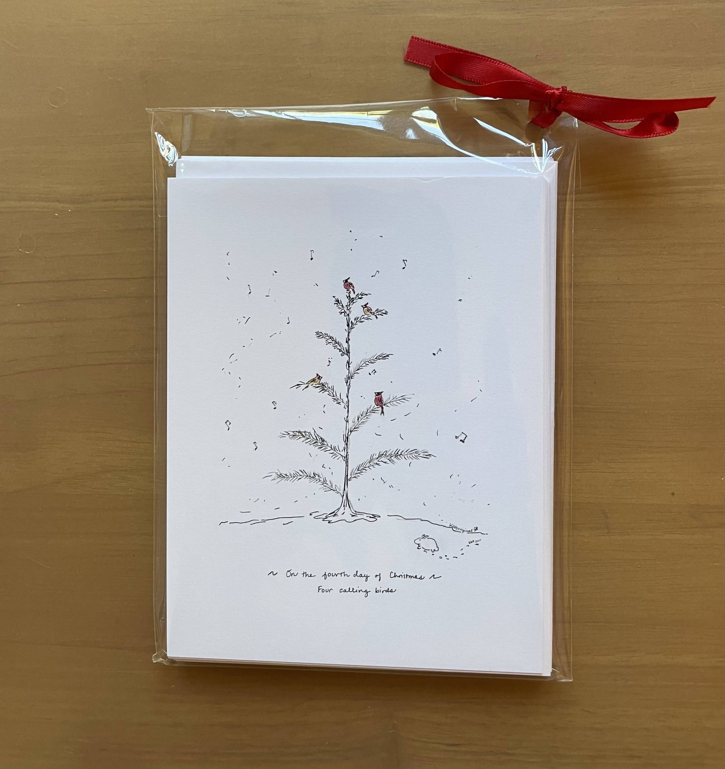 "On the Fourth Day of Christmas" Notecards by Katherine Orr