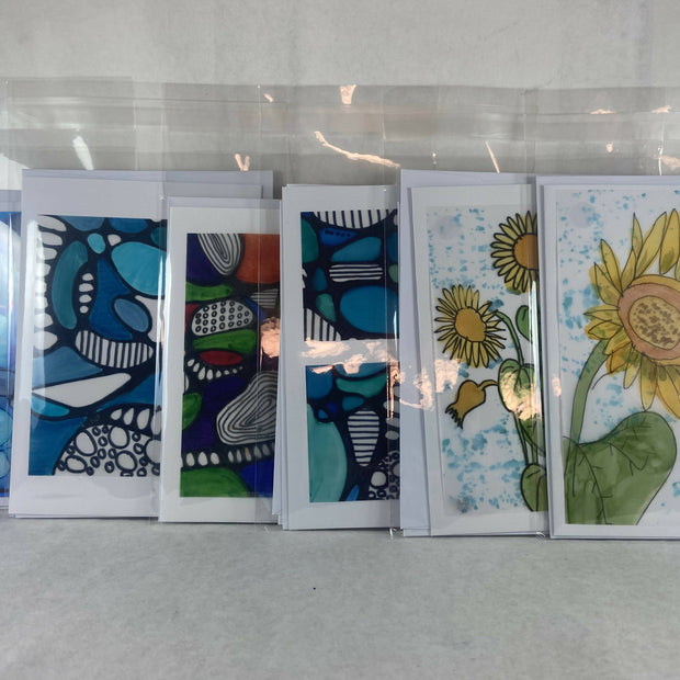 Set of 2 Notecards Assorted Alcohol Ink