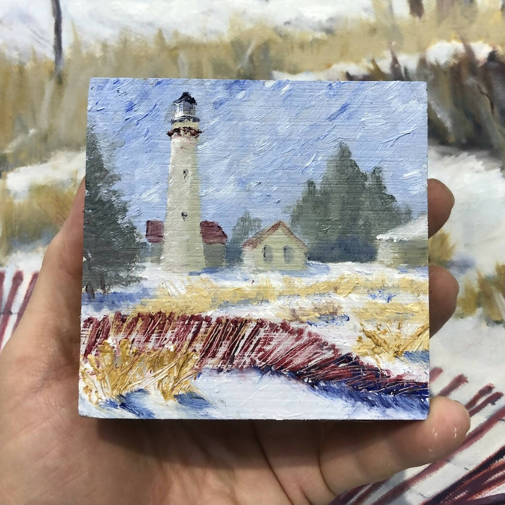 Evanston Lighthouse House Beach - Winter