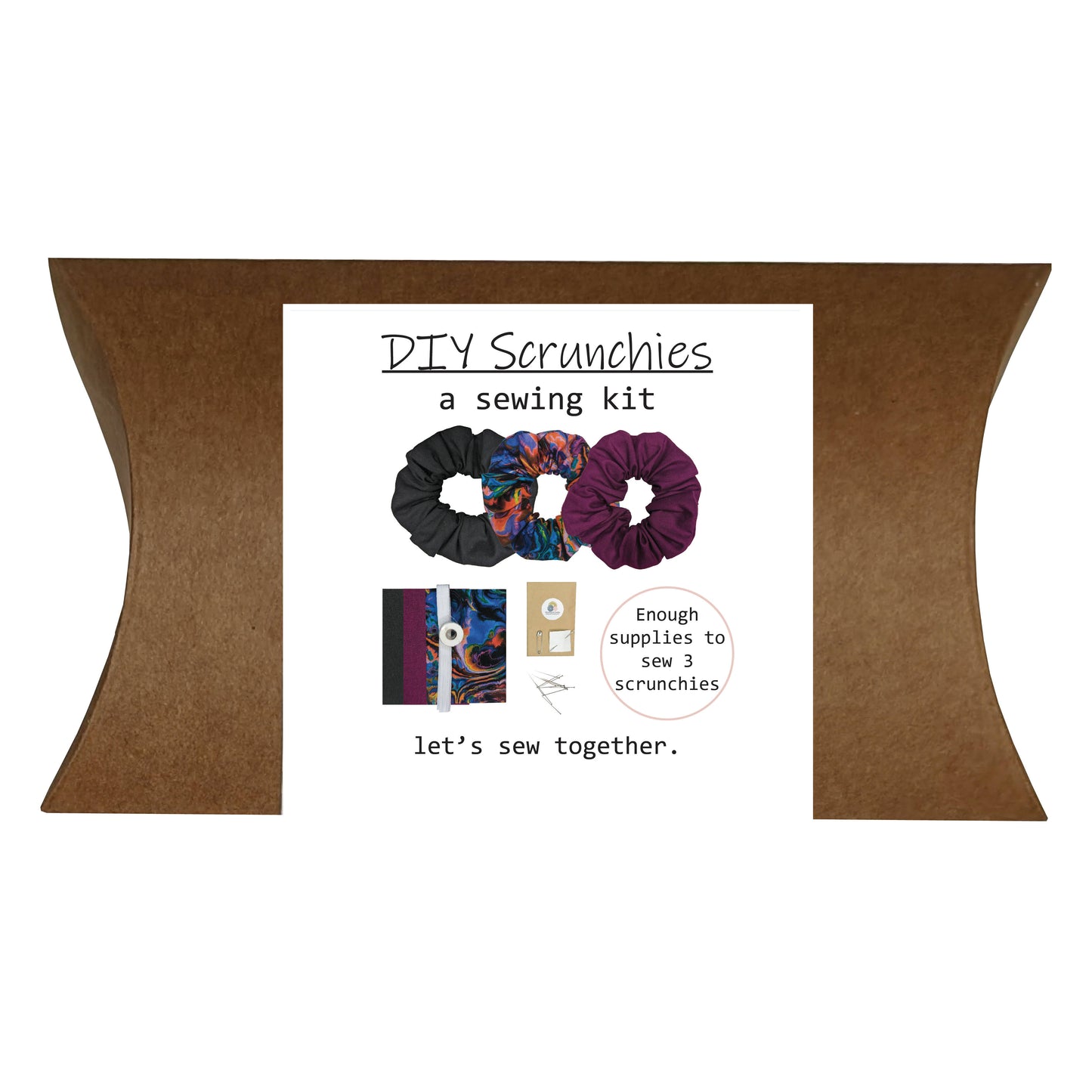 DIY Scrunchie Kit - Set of 3 - Oil Spill