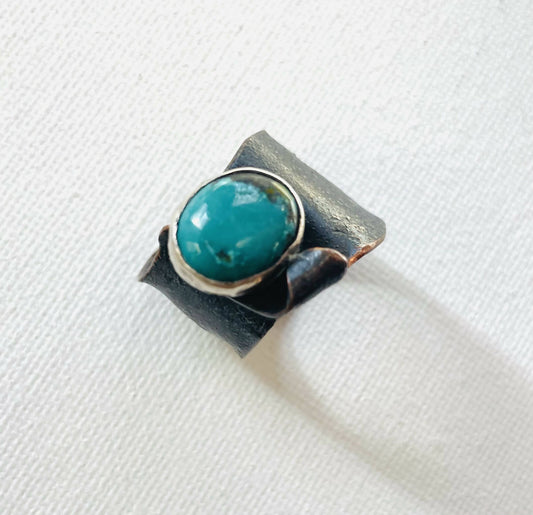 copper / turquoise ring