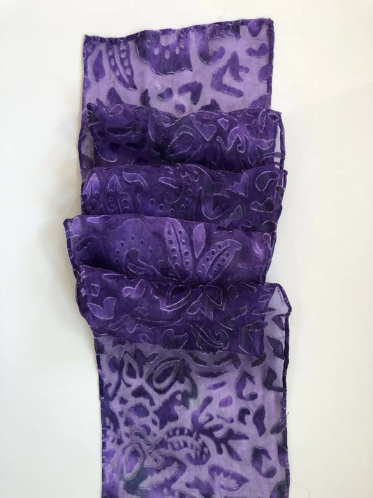 Devore Scarf: Purple Animal Print