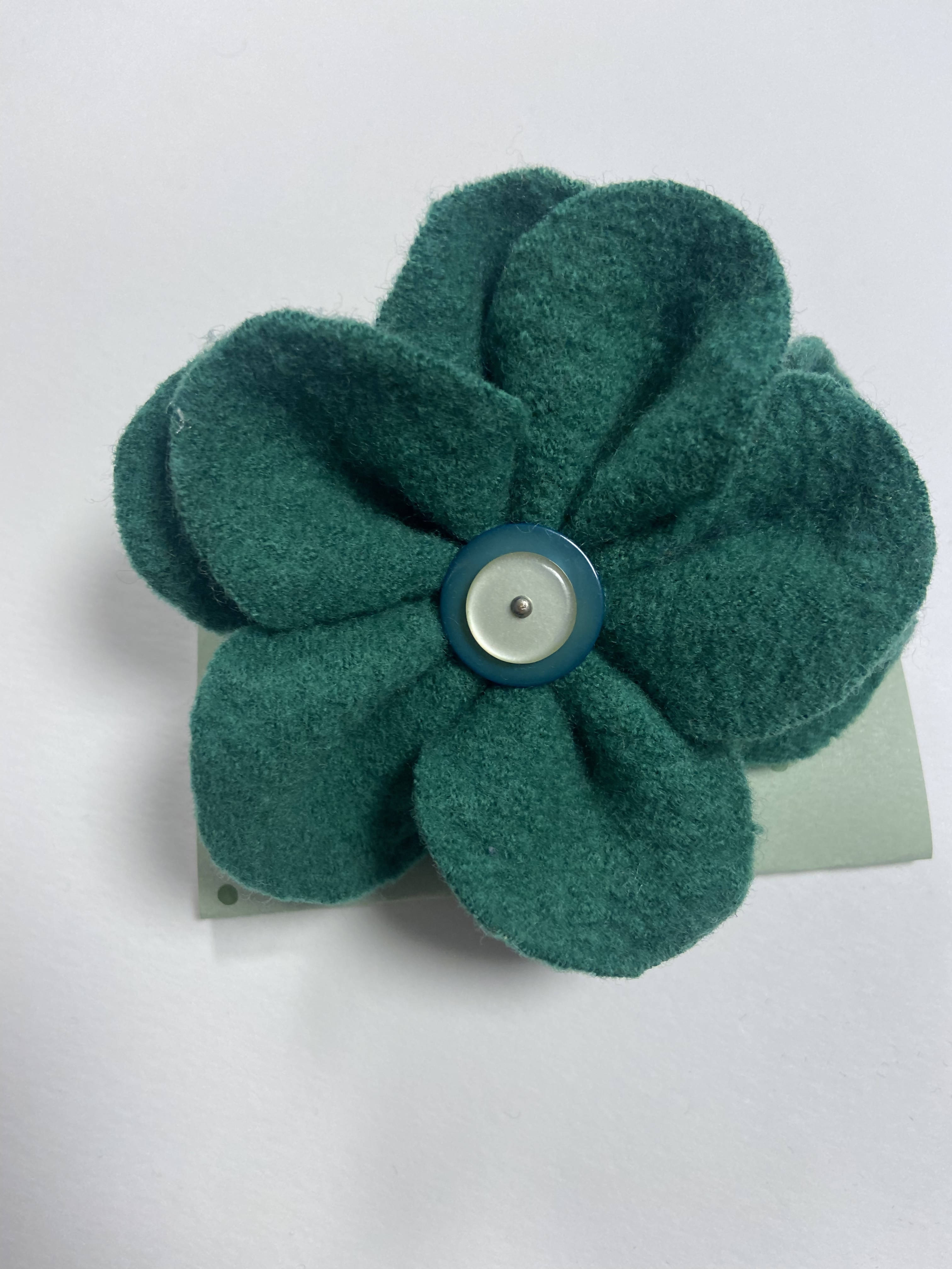 Repurposed Sweater Felted Wool Flower Brooch Pin