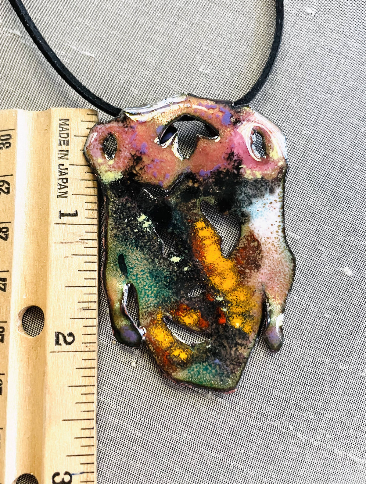 Catrina or Skull enamel pendant