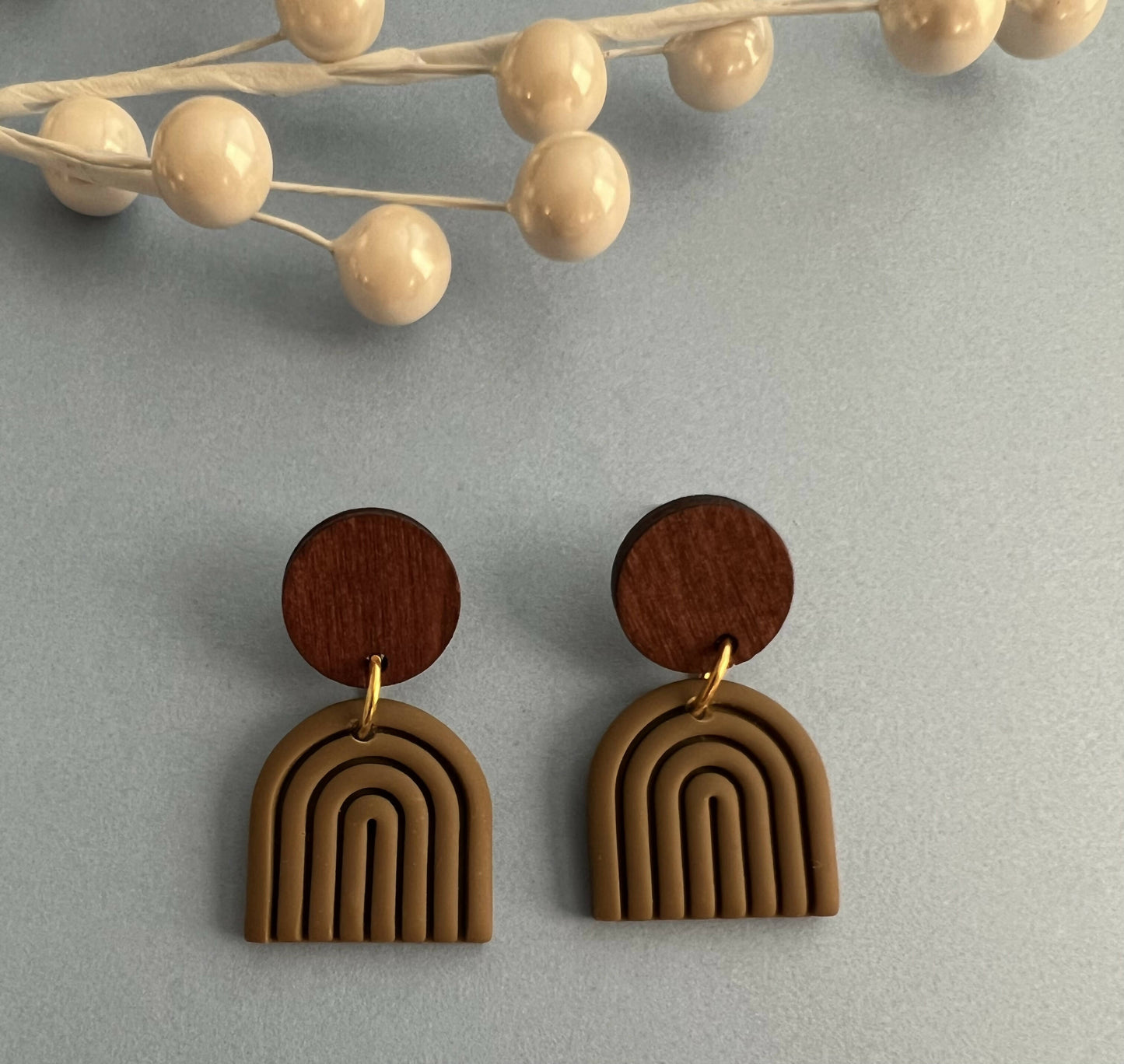 Embossed Arch Dangle Earrings