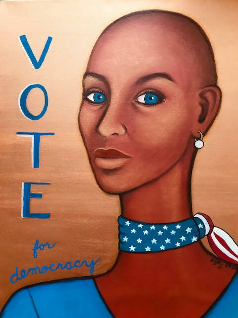 #7 "Vote for democracy "matted print