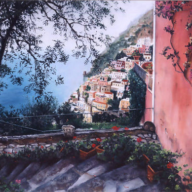 Scalinatella in Positano - Framed giclee print