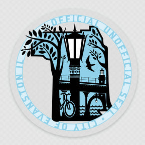 Evanston Logo Sticker | Clear Round