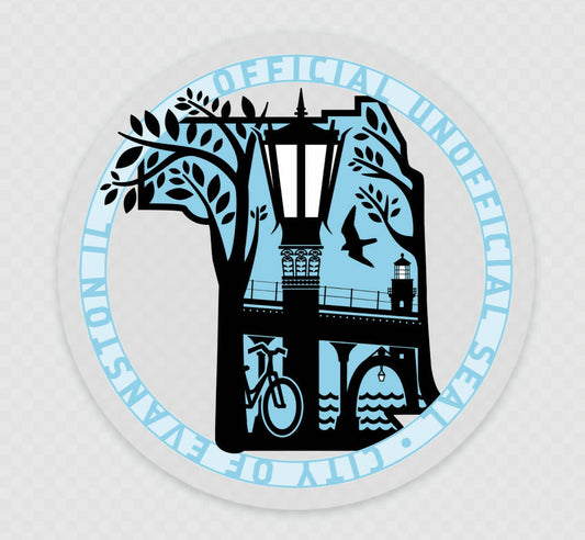 Evanston Logo Sticker | Clear Round
