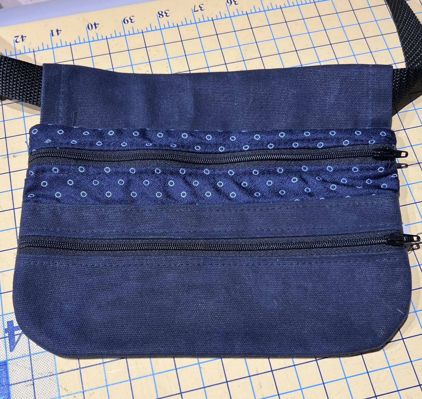 Waxed canvas slim fanny pack