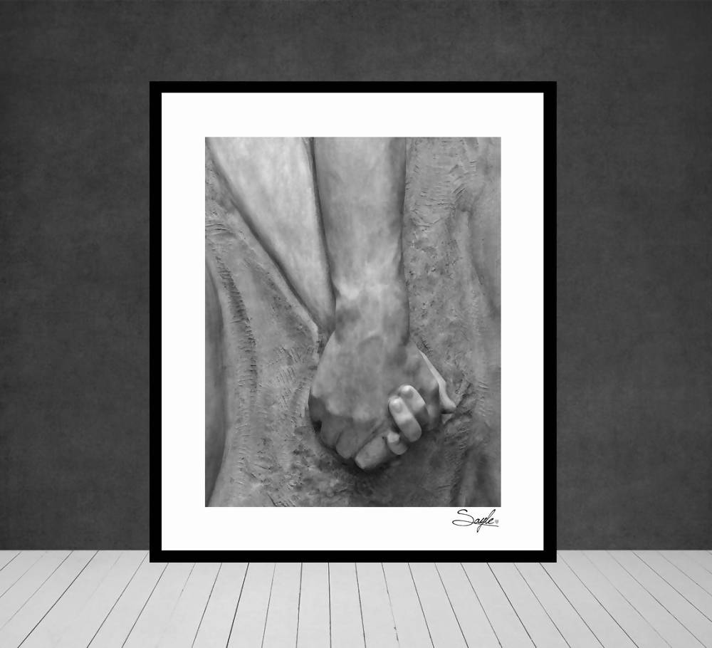 Holding Hands Stone Statue Fine Art Photograph