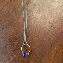 Get lucky -Hand forged Necklace -sterling silver - GLNKS