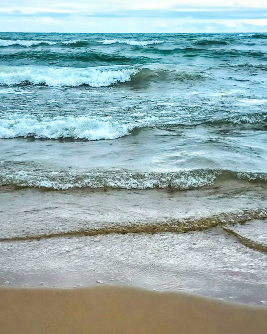 "Layers of Lake Michigan" - Fine Art Print 8"x10" with black acid-free matboard and frame