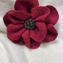 Repurposed Sweater Felted Wool Flower Brooch Pin
