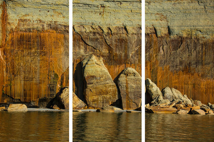 Rock Wall, Pictured Rocks N.P. - Triptych