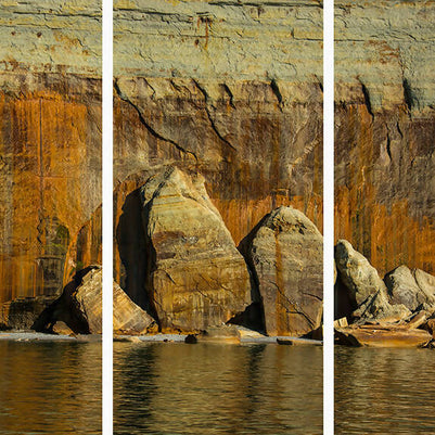 Rock Wall, Pictured Rocks N.P. - Triptych