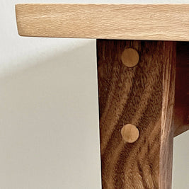 Small Side Table in Hickory and Walnut
