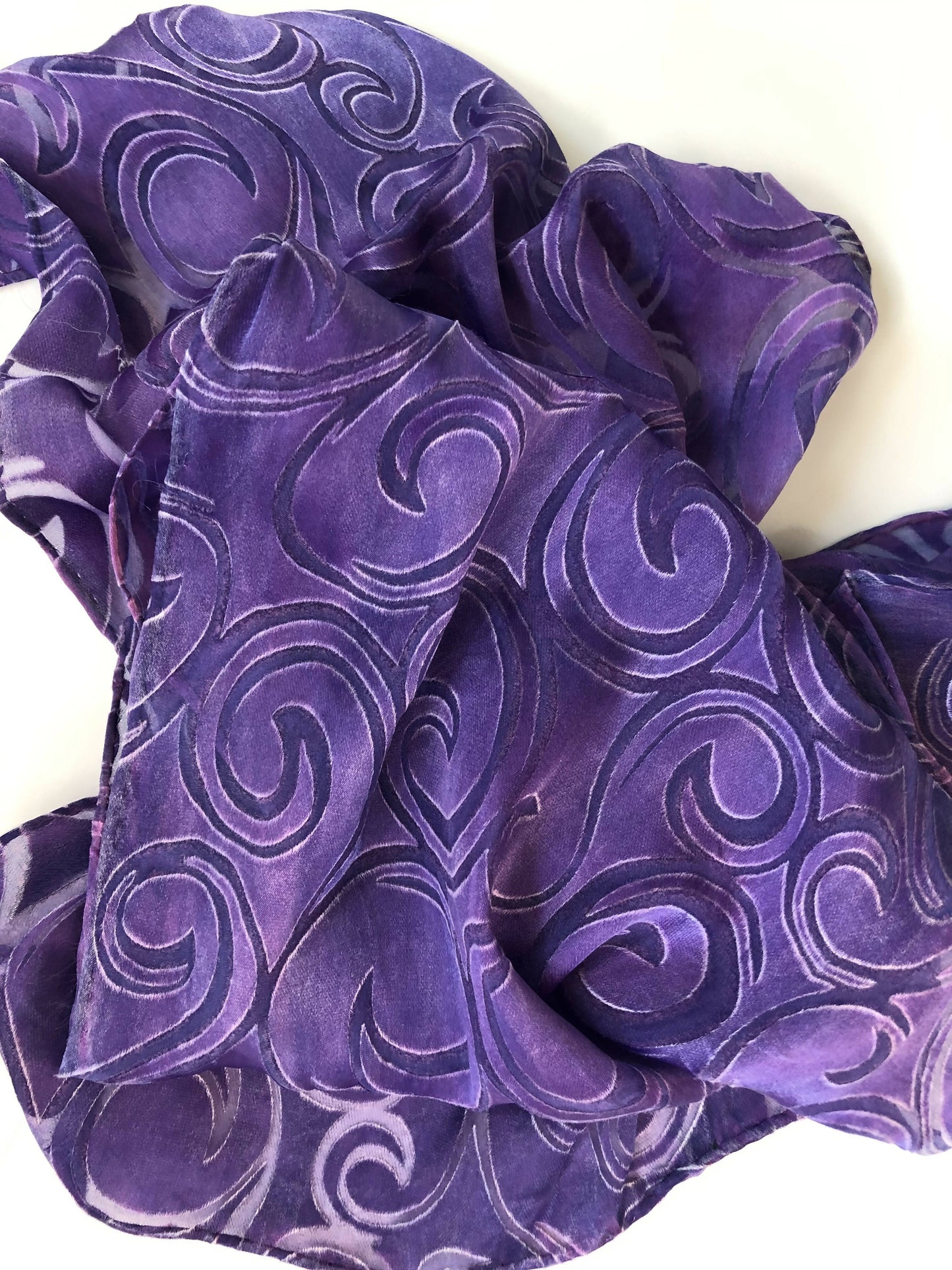 Devore Scarf: Purple Swirl