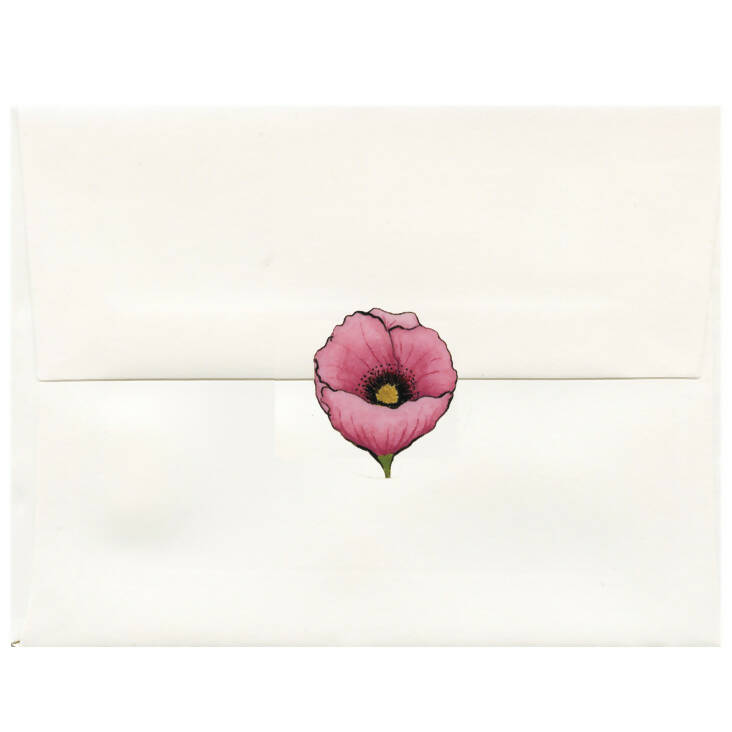 Envelope with poppy seal