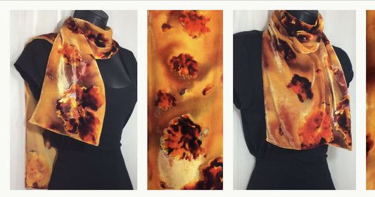 Marigold Velvet Silk Scarf