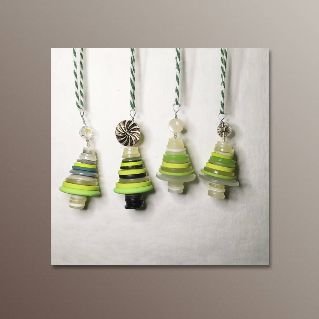 Christmas Tree Button Ornaments