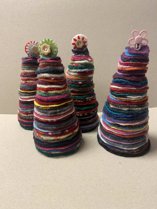 Medium Repurposed Sweater Felted Wool Tree