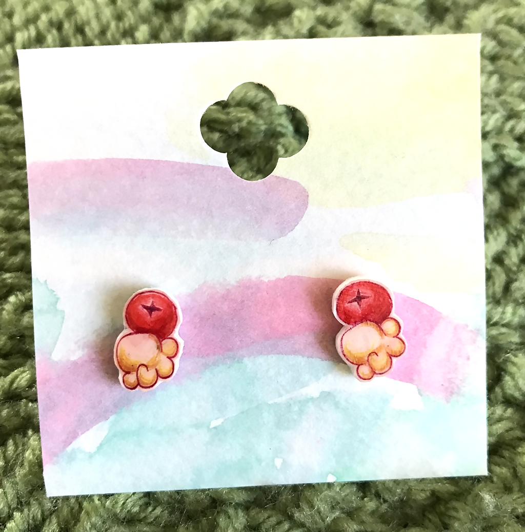 Popcorn and Cranberry Earrings