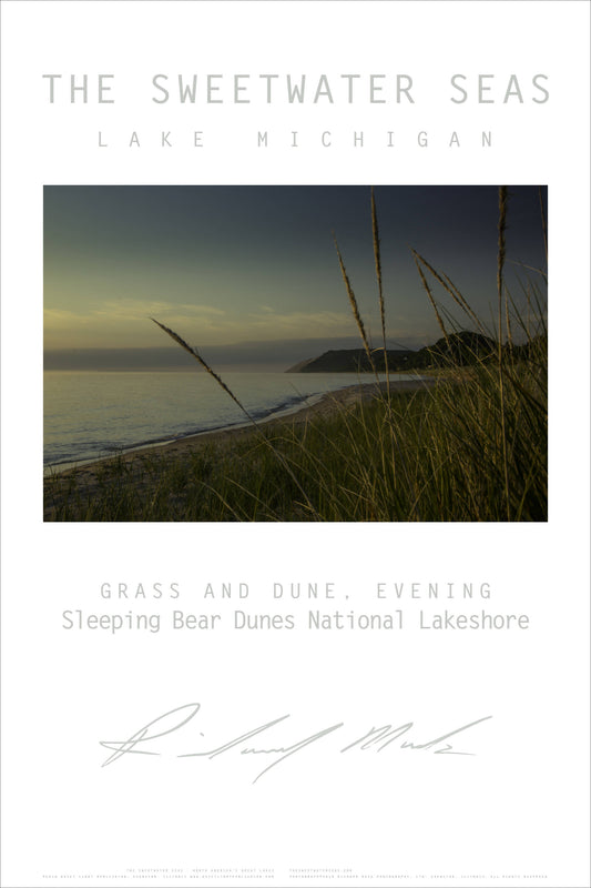 Sweetwater Seas Fine Art Poster - Lake Michigan, evening, Sleeping Bear Dunes NLS
