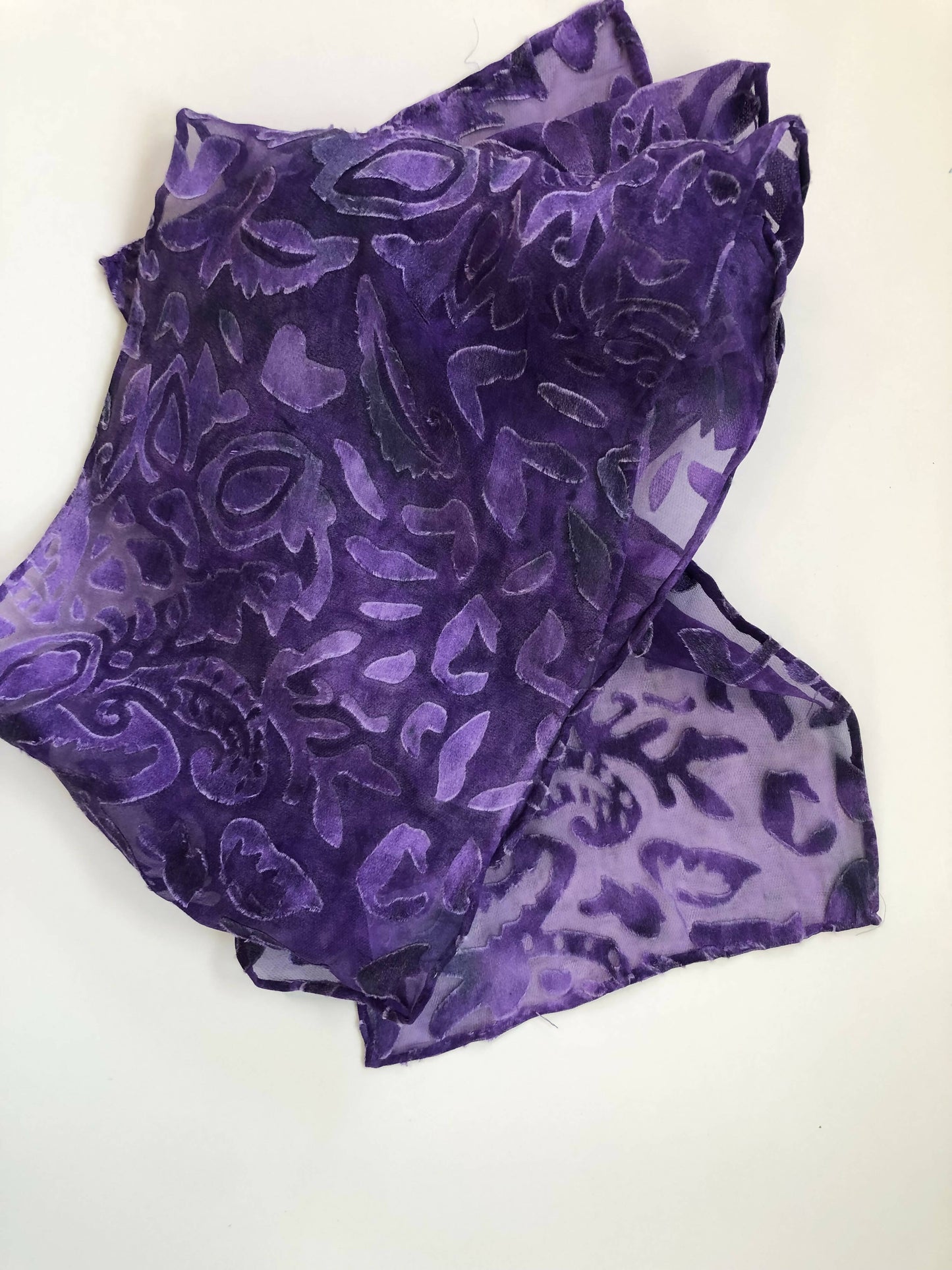 Devore Scarf: Purple Animal Print